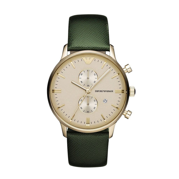Emporio Armani Green Leather Men's Watch#AR1722 - Kiwi Watches