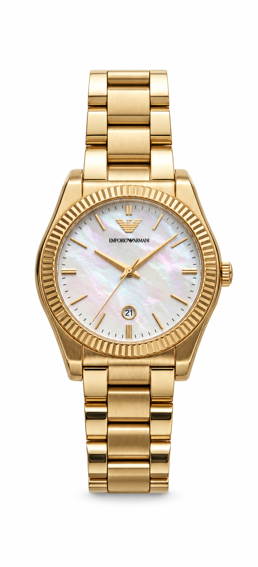 Emporio Armani Three-Hand Date Gold-Tone Stainless Steel Women's Watch - AR11657