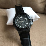 Guess Rigor Black Dial Leather Strap Men's Watch W0040G1