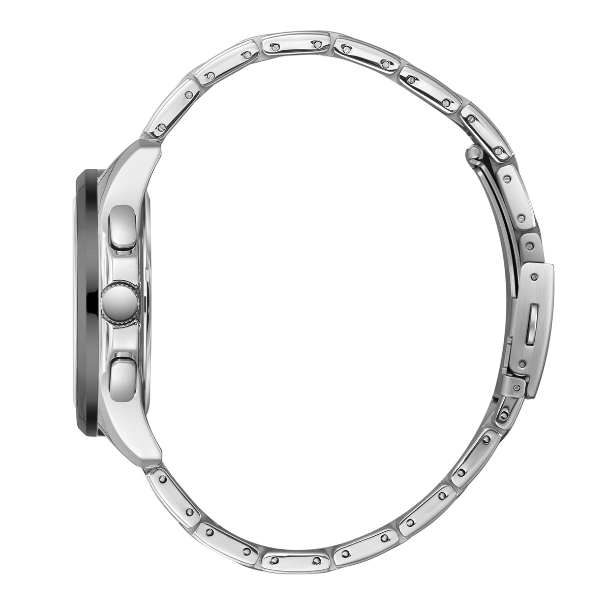 Beverly Hills Polo Club silver stainless steel link bracelet with deployment clasp