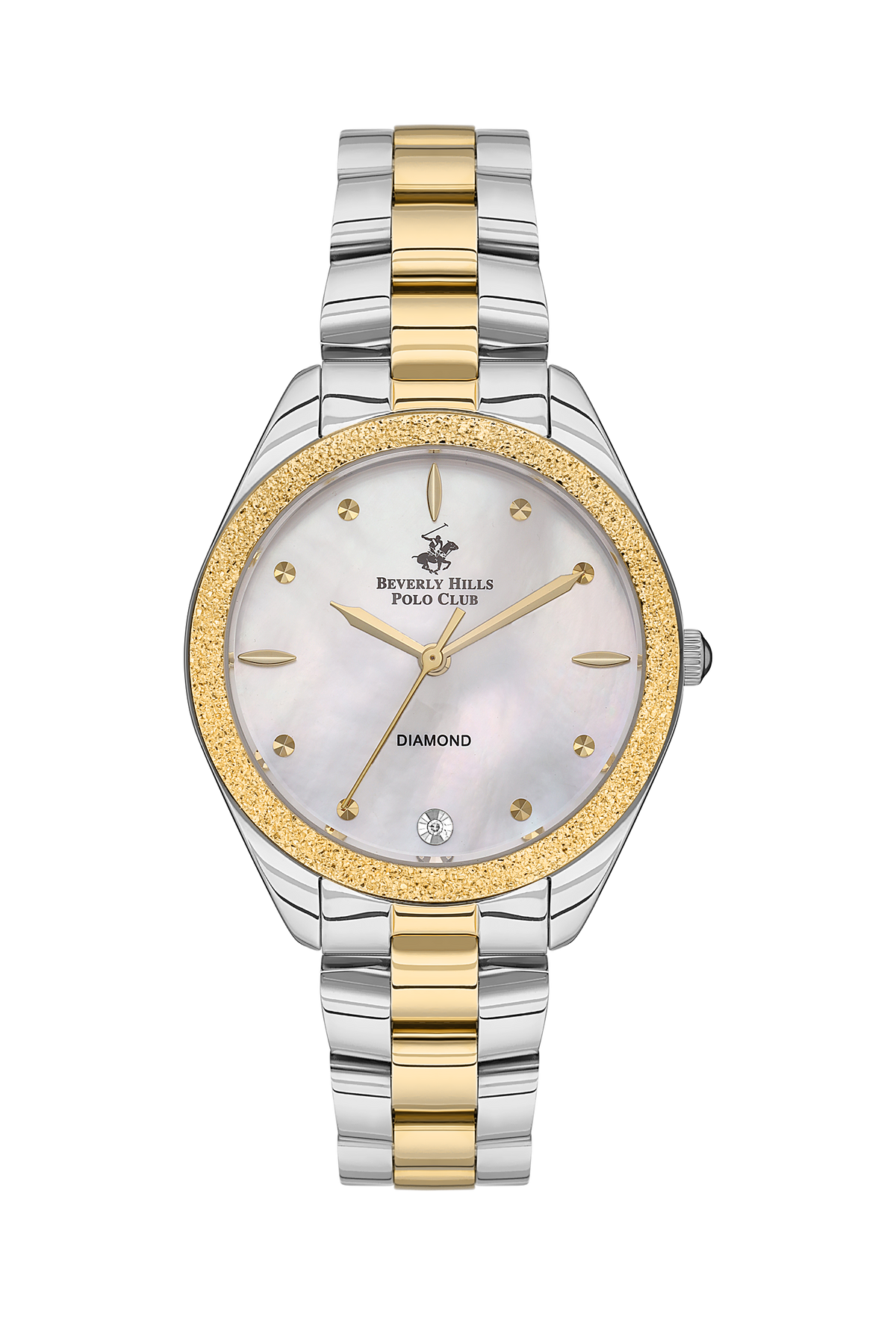 Beverly Hills Polo Club Mother Pearl Two-Tone Diamond Watch BP3564C.220