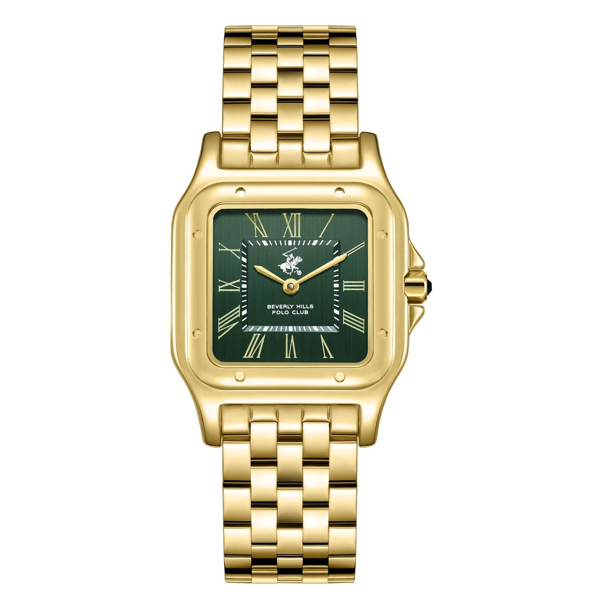 Beverly Hills Polo Club All Gold Green Dial Square Watch - BP3824C.170