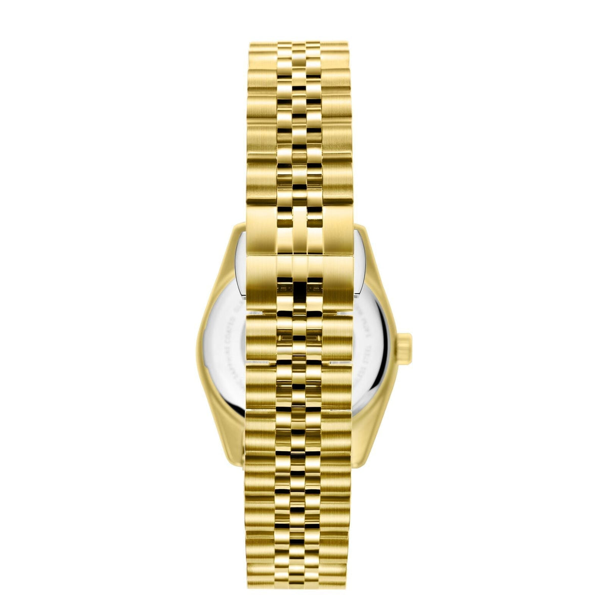 Beverly Hills Polo Club BP3827X all-gold bracelet strap with polished and textured links