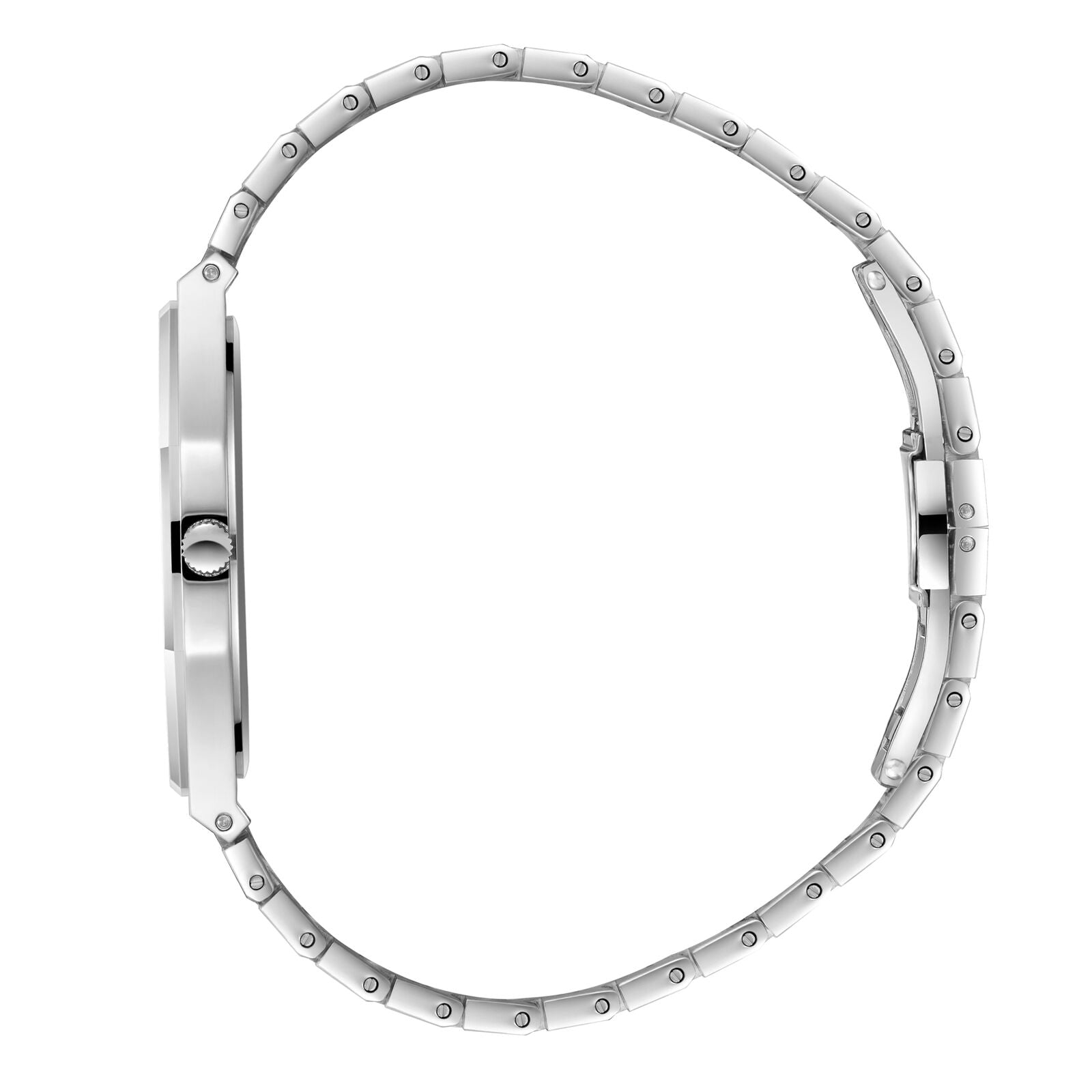 Beverly Hills Polo Club Slim Tech 5 watch caseback view showing metal strap