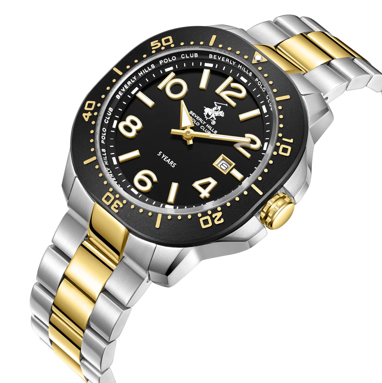 Beverly Hills Polo Club 5 Year Black Dial Two-Tone Date Watch BP3884X.350
