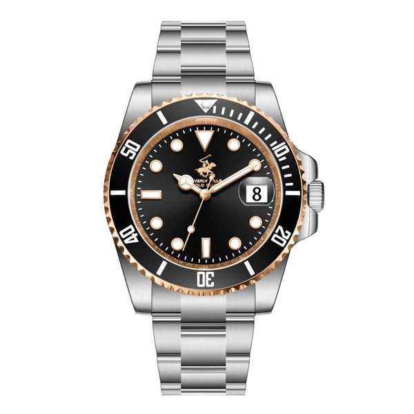 Beverly Hills  Polo Club Metallic Stainless Steel Men's Watch - BP3791X.550
