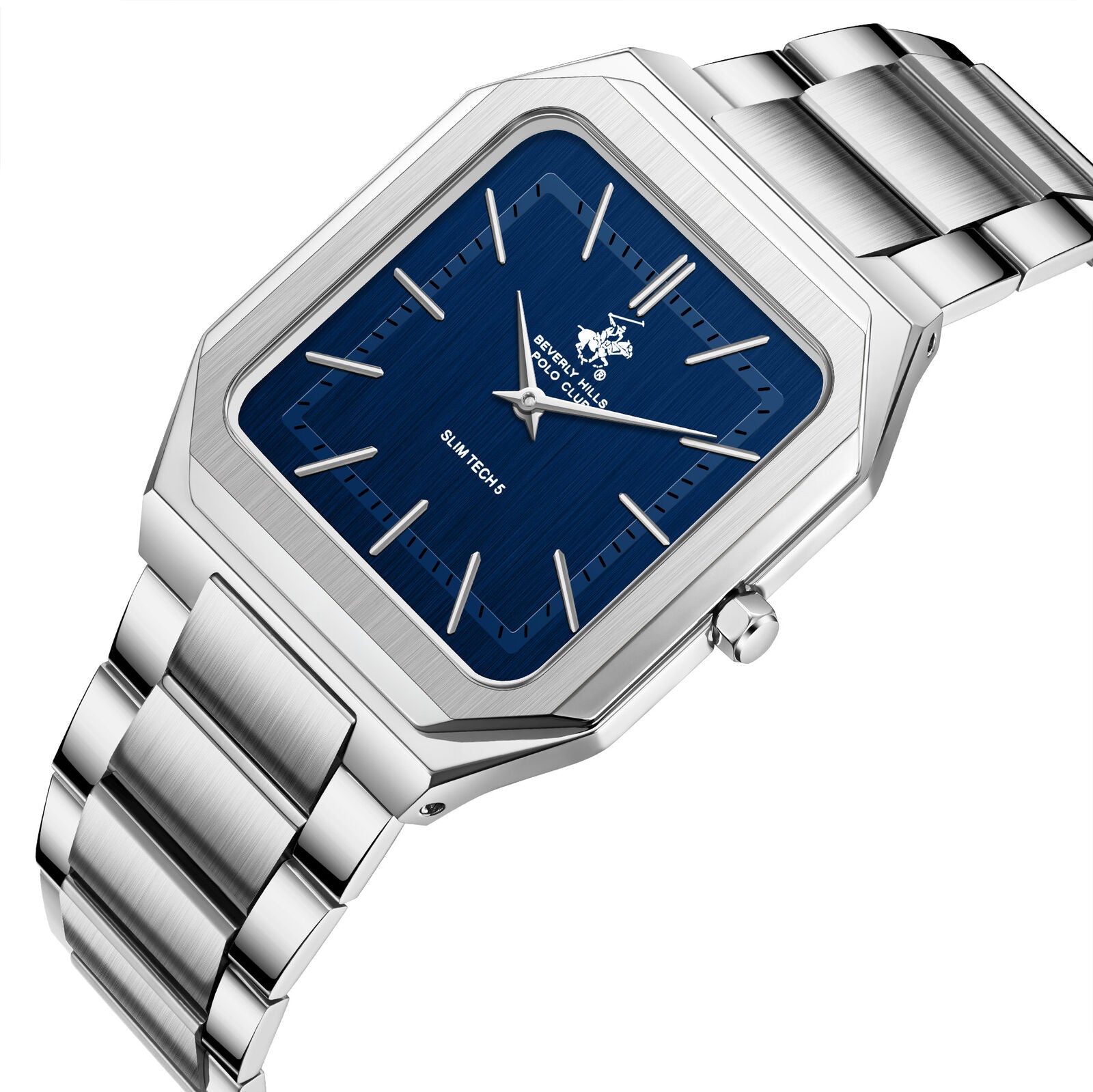 Beverly Hills Polo Club Slim Tech 5 Blue Dial Silver Watch BP3864X.390
