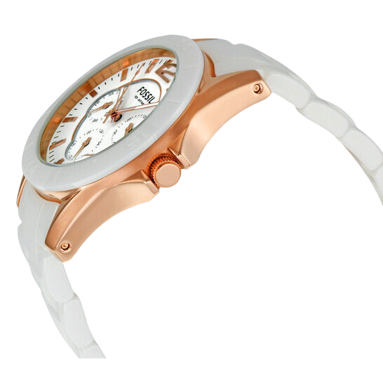 Fossil White Ceramic Multi-Function Ladies Watch CE1006