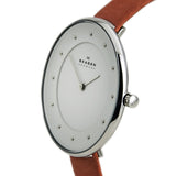 Skagen White Dial Rose Leather Strap Ladies Watch SKW2135