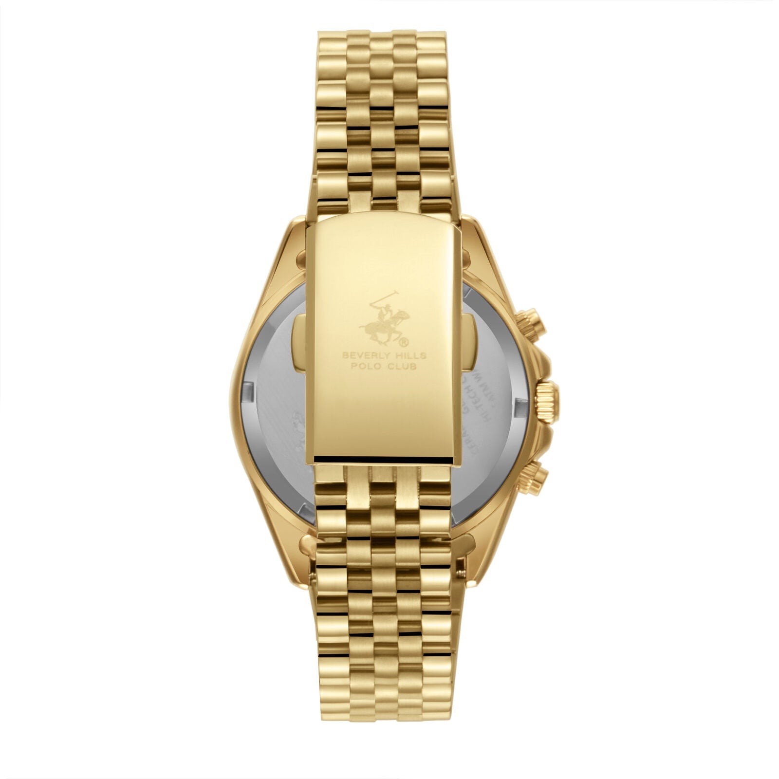 Beverly Hills Polo Club Multi-Function Mother Pearl Gold Diamond Watch BP3656C.120