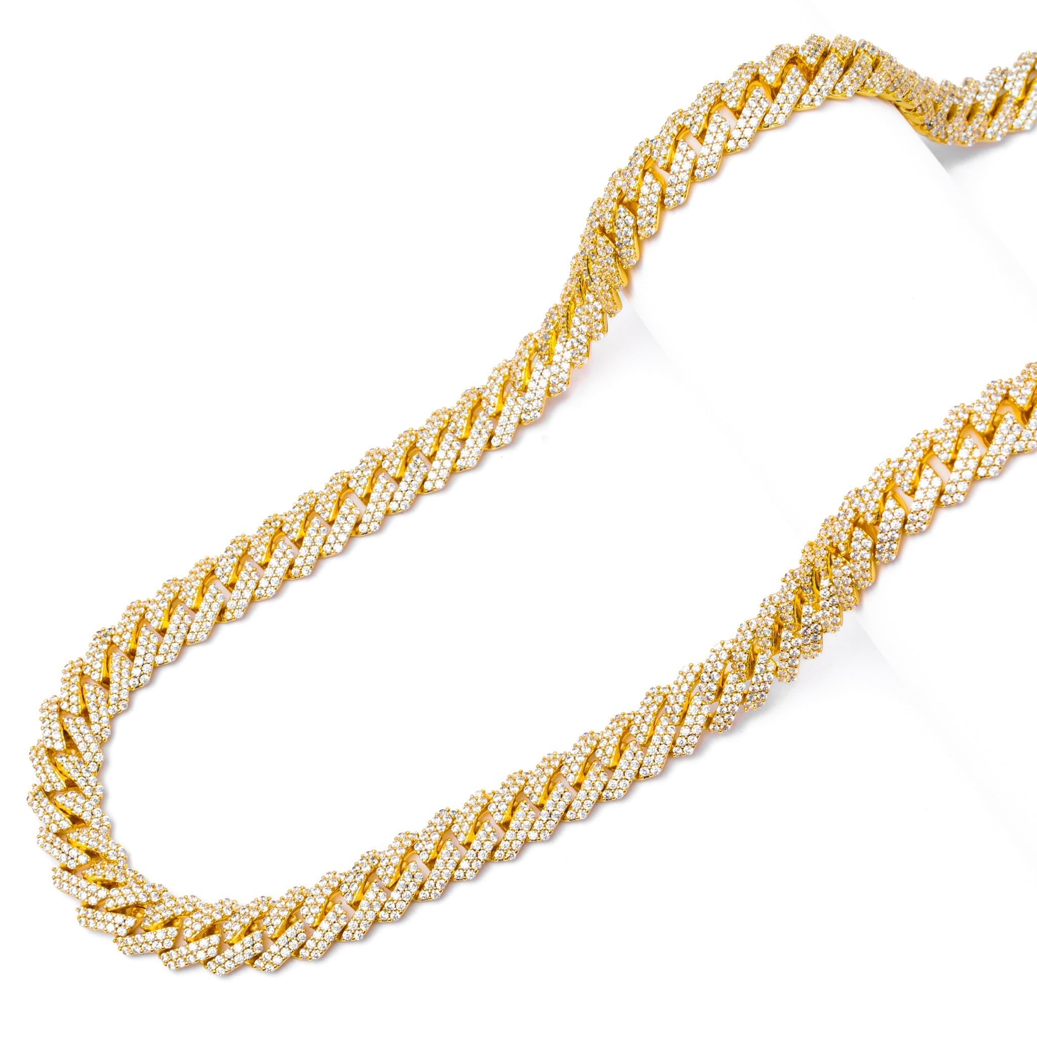 Big Daddy 10MM Straight Edge Cuban Diamond Gold Iced Out Chain