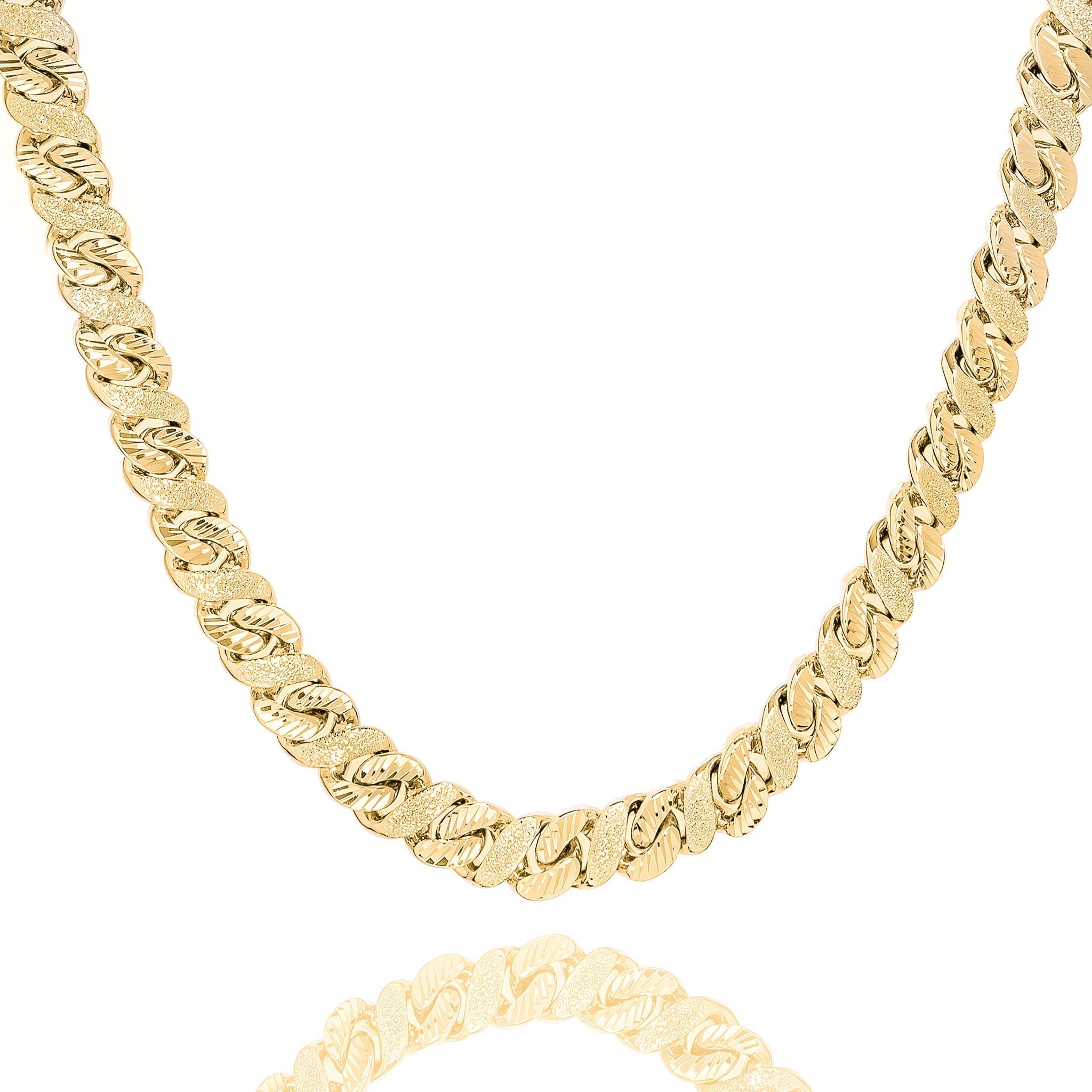 Big Daddy 10MM Sandblast Diamond & Gold Iced Out Chain
