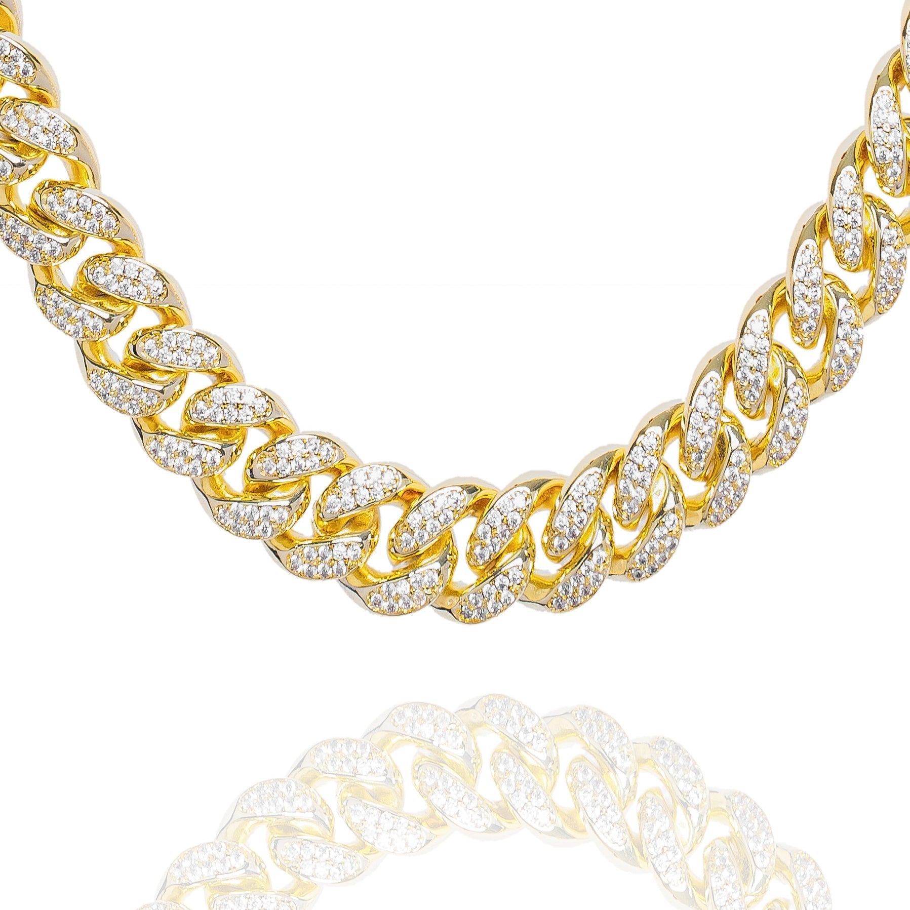 Big Daddy 12MM Gold Diamond Cuban Link Chain - Chain