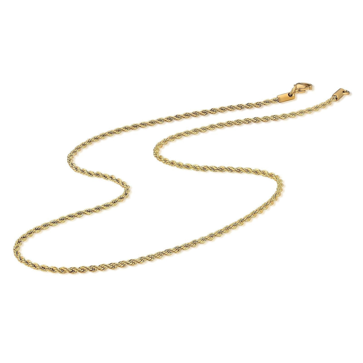 Big Daddy gold rope chain laid flat showing twisted rope texture
