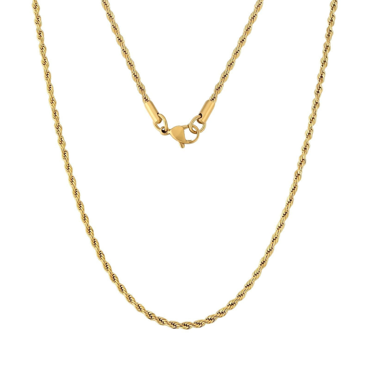 Big Daddy 2.5mm gold rope chain necklace with lobster clasp