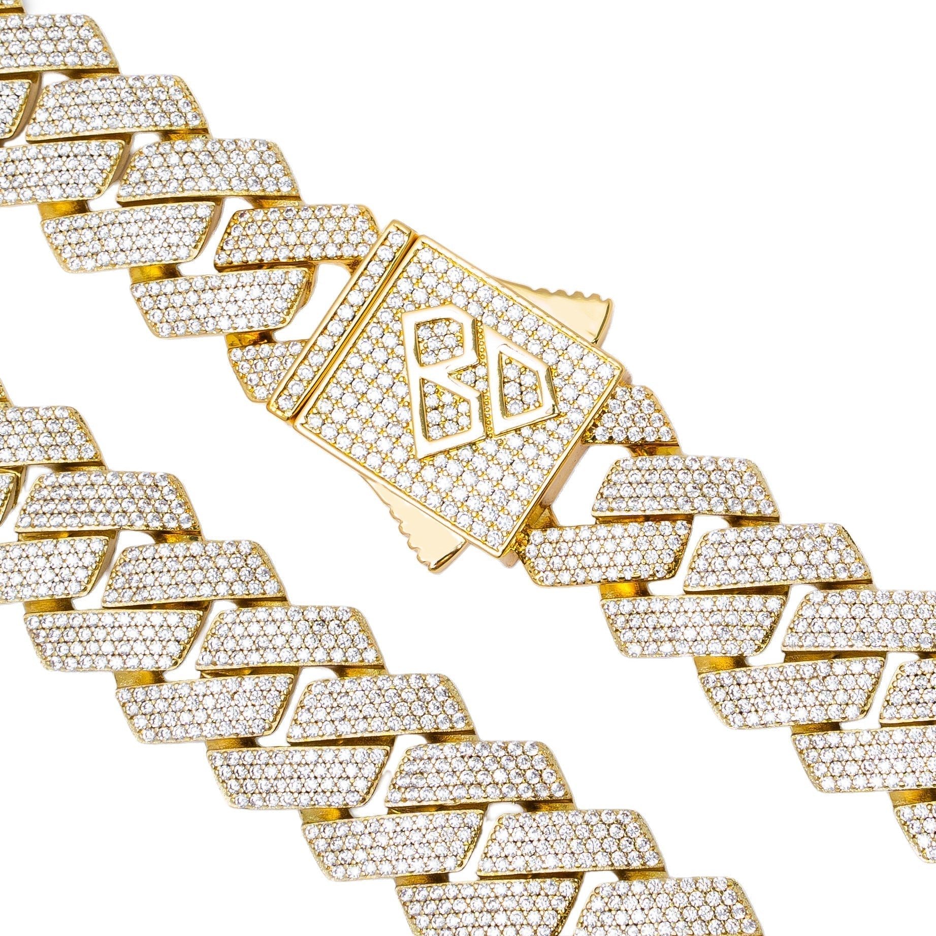 Big Daddy 20MM Iced Out Cuban Link Gold Chain 30 Inch (Defect)