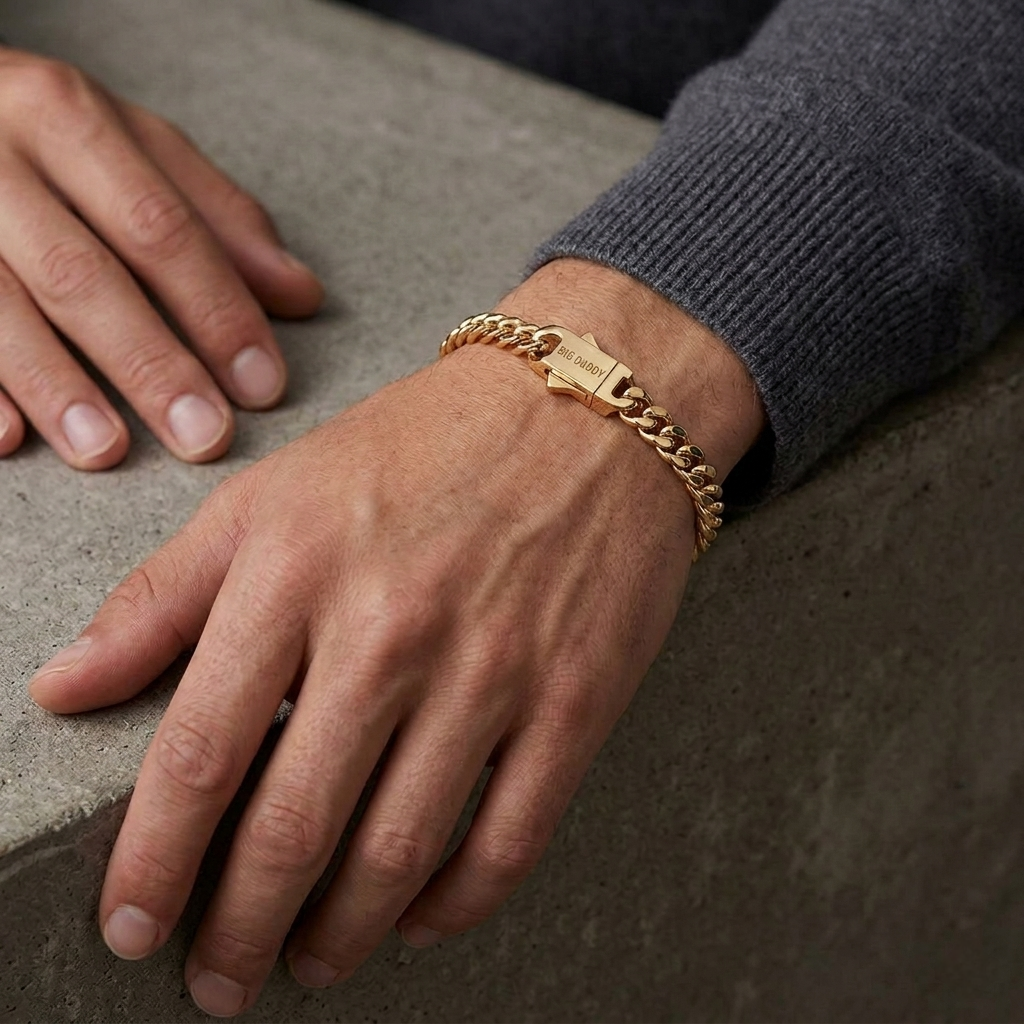 Big Daddy 5MM Cuban Link 18K Gold Bracelet