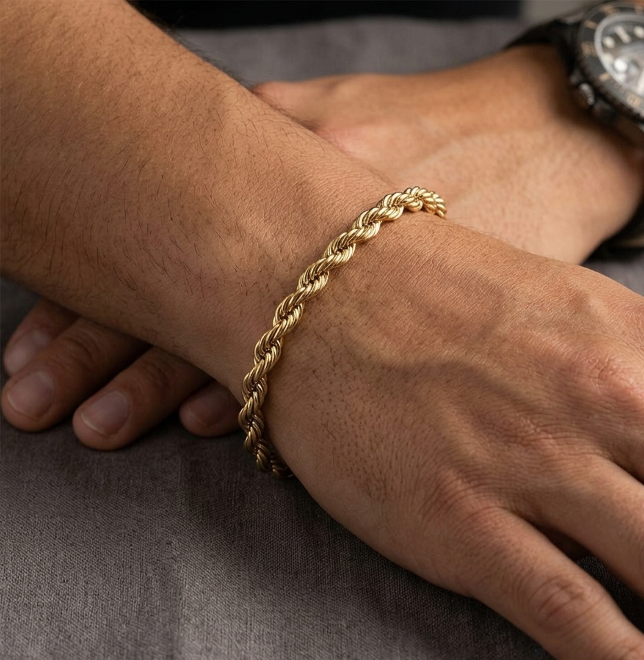 Big Daddy 6MM Gold Rope Bracelet