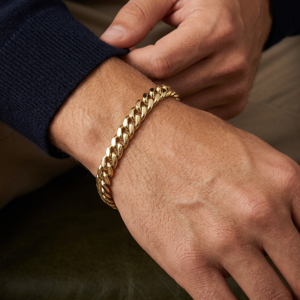 Big Daddy 8MM Cuban Link 18K Gold Bracelet