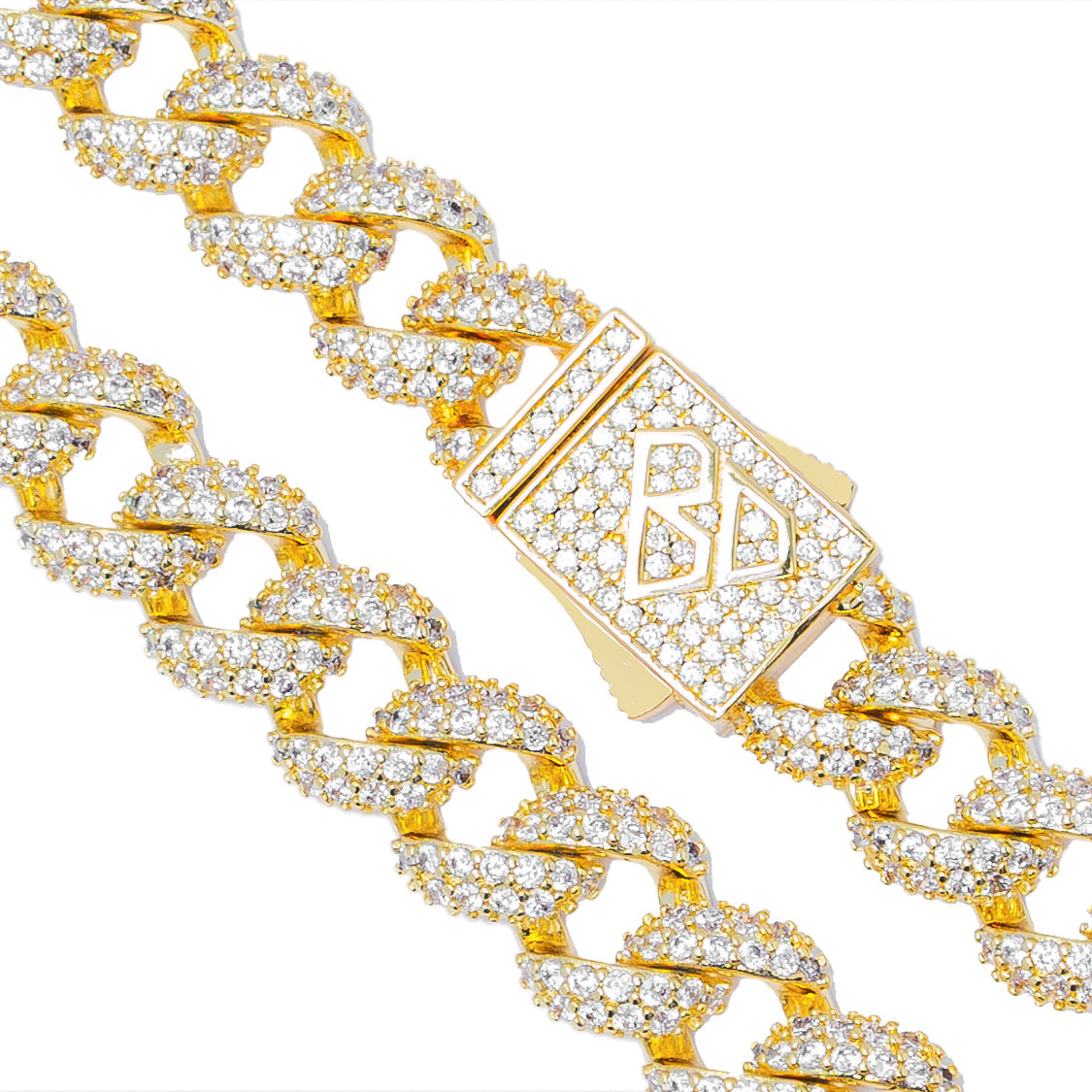 Big Daddy 9MM Diamond Curb Cuban Gold Iced Out Chain
