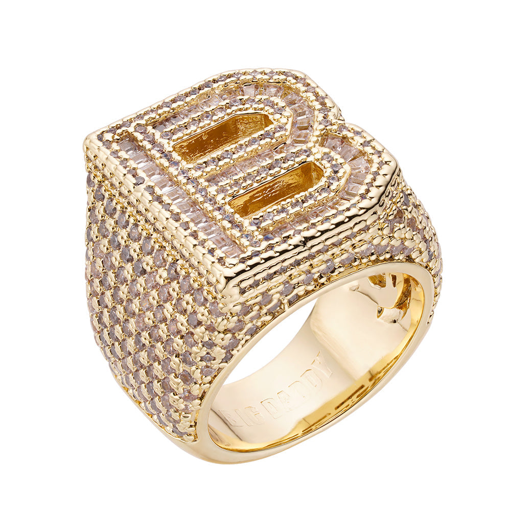 Big Daddy "Bless Up" Baguette Iced Out Diamond Ring