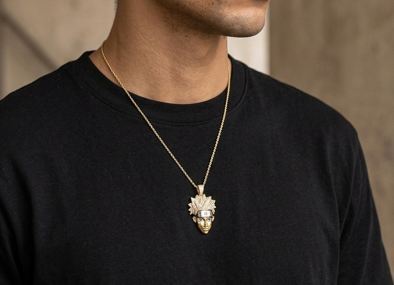 Big Daddy Gold Plated Naruto Iced Out Pendant