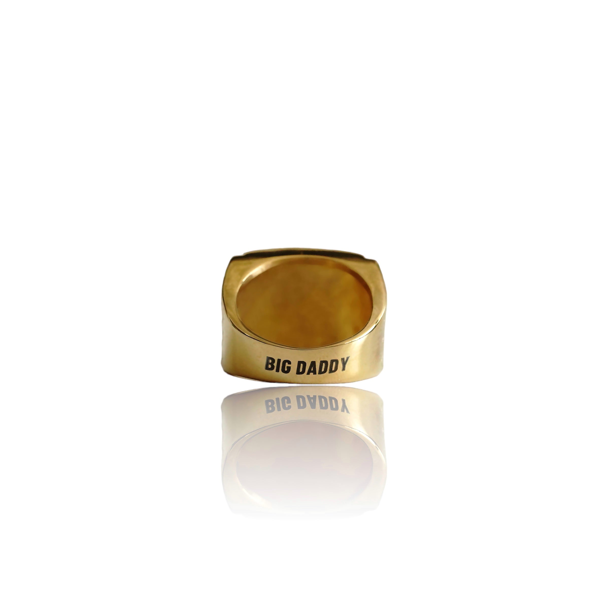 Big Daddy Iced Pave Square Gold Ring - Ring