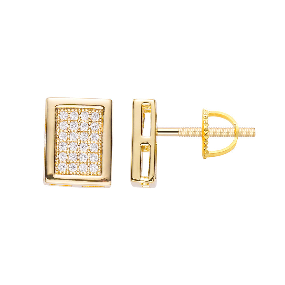 Big Daddy Pave Diamond Square Iced Out Earring