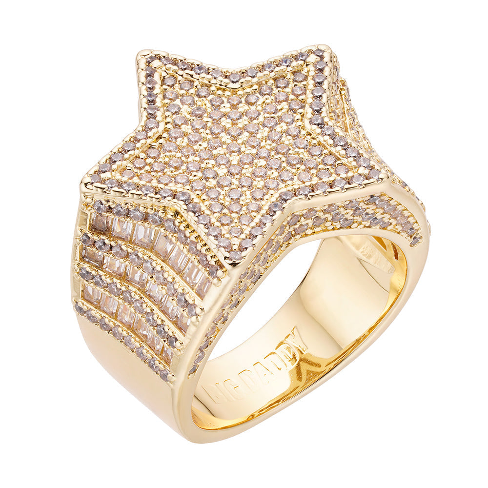 Big Daddy Big Star Baguette Iced Out Diamond Ring