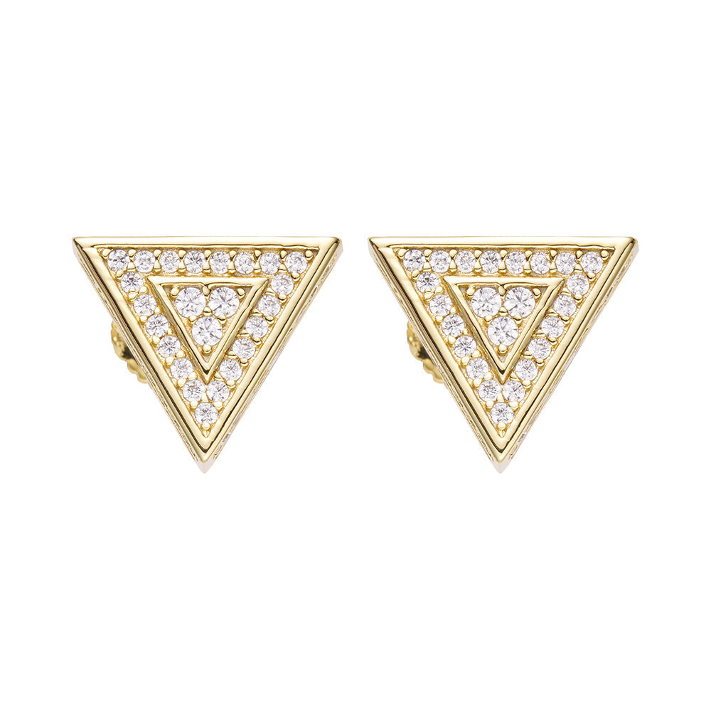 Big Daddy Triangle Stud Iced Out Diamond Earring