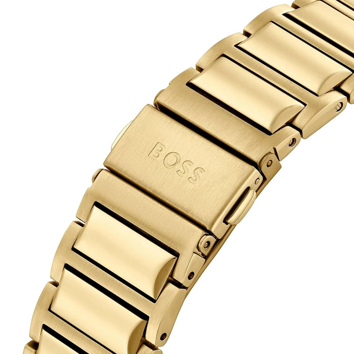Hugo BOSS Trace gold-plated stainless steel bracelet with engraved BOSS logo