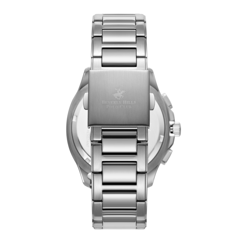 Caseback of Beverly Hills Polo Club BP3212X.300 watch showing engraved logo