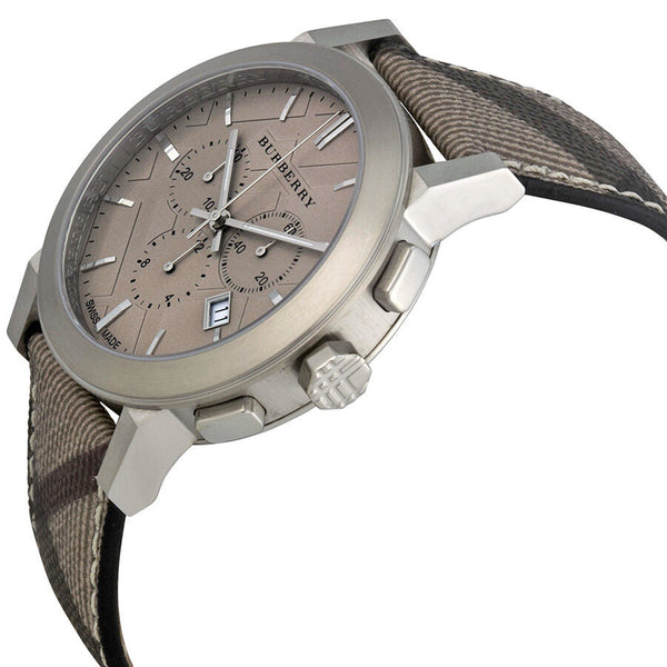 Burberry Brown Impressed Check Dial Check Fabric Strap Men's Watch BU9361 - BigDaddy Watches #2