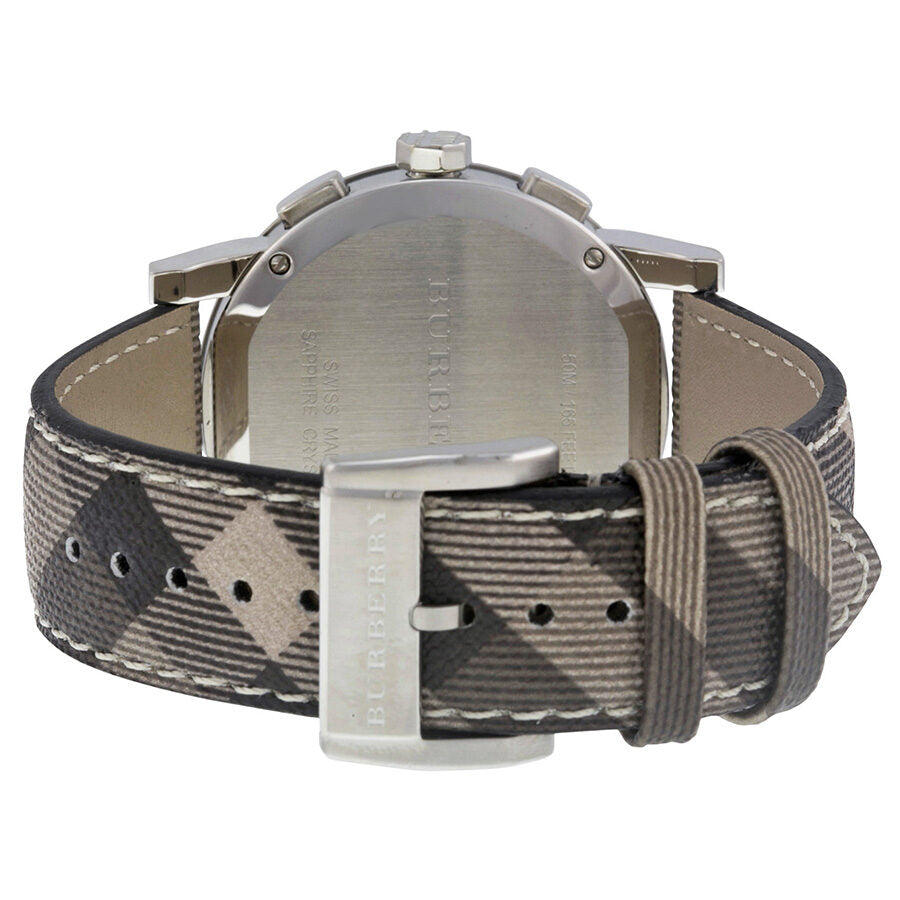 Burberry Brown Impressed Check Dial Check Fabric Strap Men's Watch BU9361 - The Watches Men & CO #3