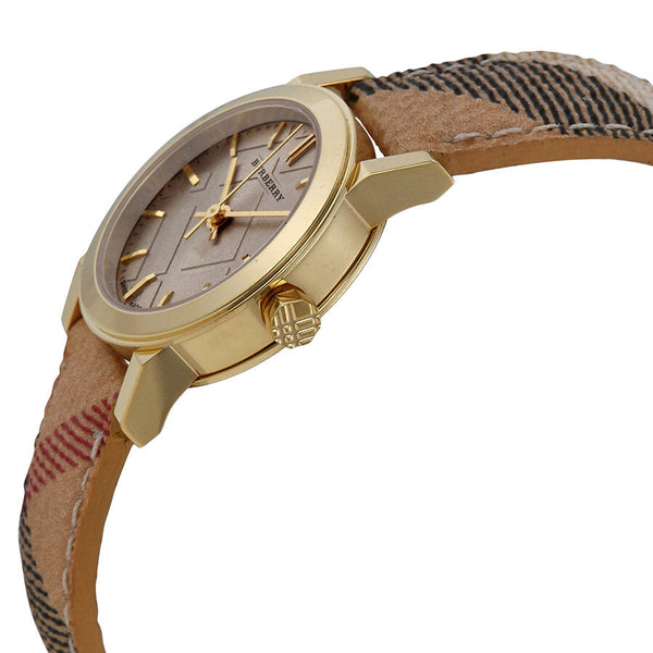 Burberry Champagne Dial Haymarket Check Fabric Ladies Watch Burberry BU9219 - BigDaddy Watches #2