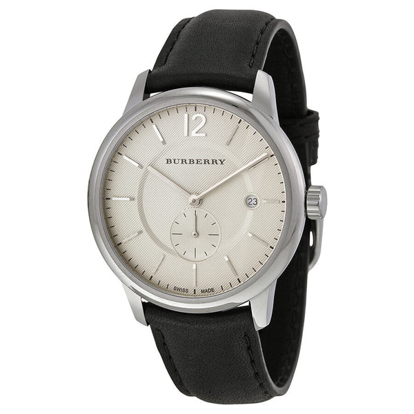 Burberry Classic Round Beige Dial Black Leather Men's Watch BU10000 - BigDaddy Watches