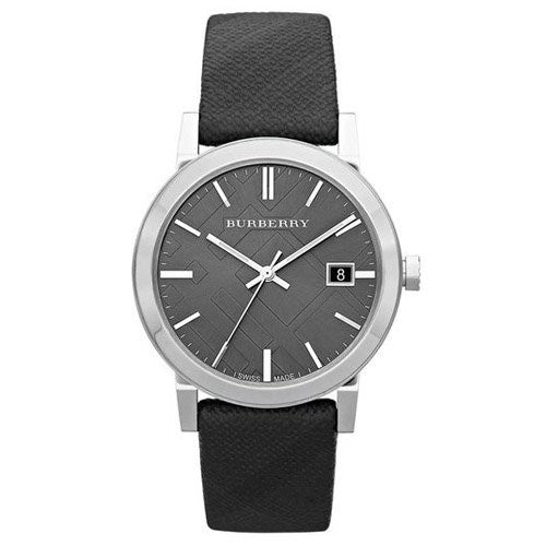 Burberry Unisex Leather Strap NOVA Check Black Unisex Watch  BU9024 - Big Daddy Watches