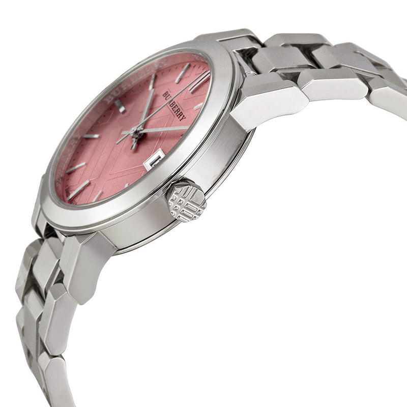 Burberry Pink Check Stamped Stainless Steel Ladies Watch BU9124 - BigDaddy Watches #2