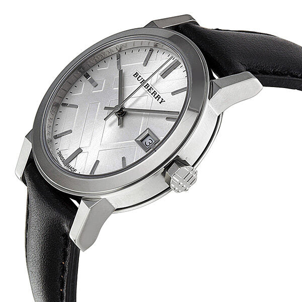 Burberry Silver Dial Black Leather Ladies Watch BU9106 - BigDaddy Watches #2