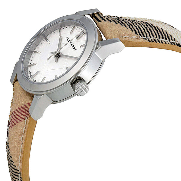 Burberry Silver Dial Check Fabric Strap Ladies Watch BU9222 - BigDaddy Watches #2