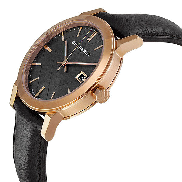 Burberry Taupe Check Pattern DialBrown Leather Strap Men's Watch BU9013 - BigDaddy Watches #2