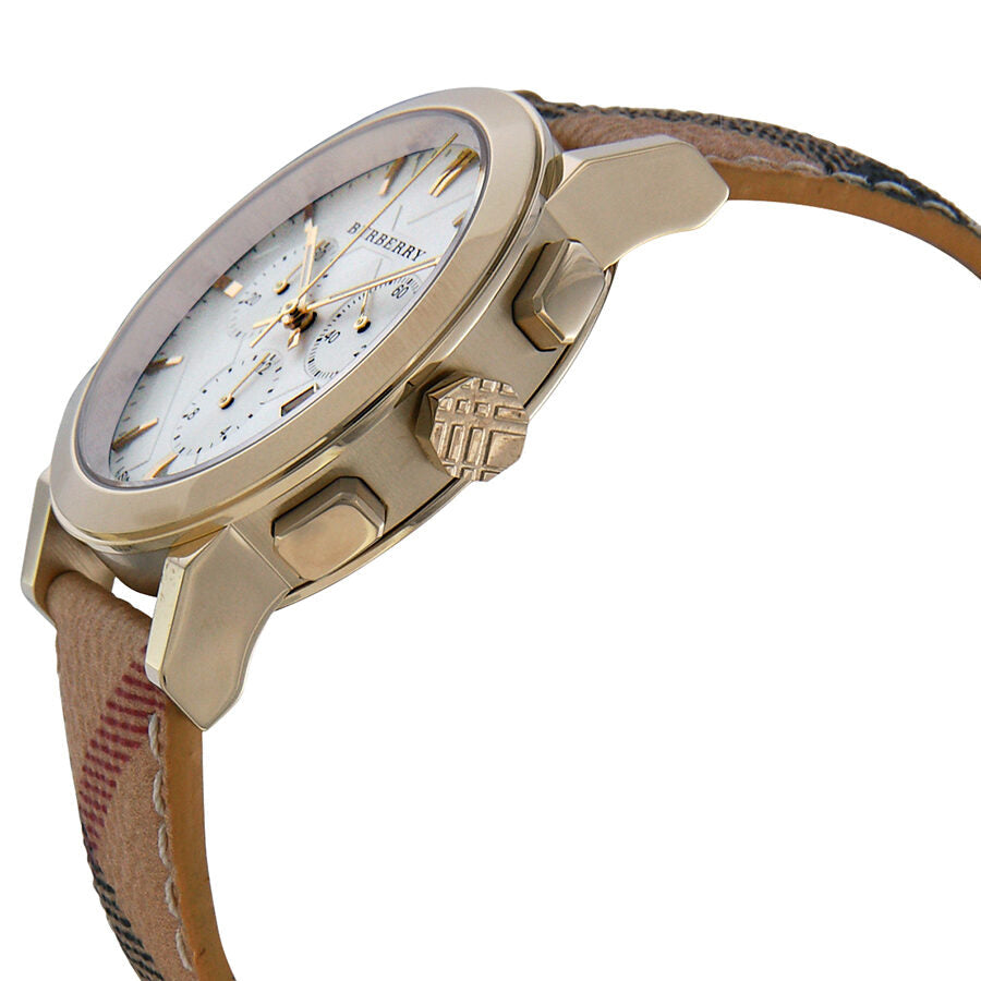 Burberry The City Chronograph White Dial Haymarket Check Unisex Watch BU9752 - The Watches Men & CO #2