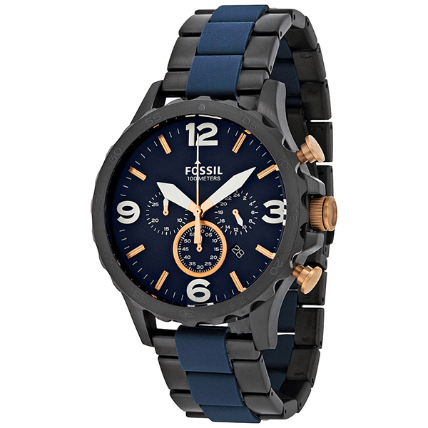 Fossil Nate Chronograph Blue Dial Men's Watch JR1494