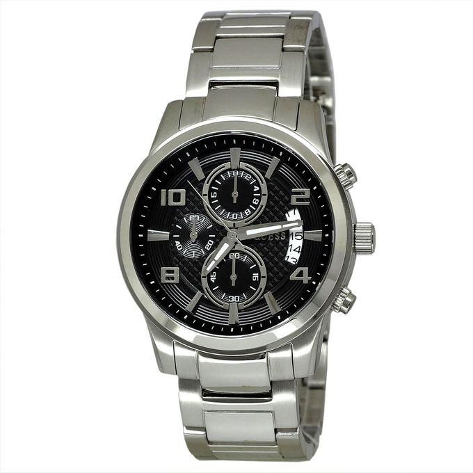 Guess Exec Chronograph Dial Silver-Tone Men's Watch W0075G1