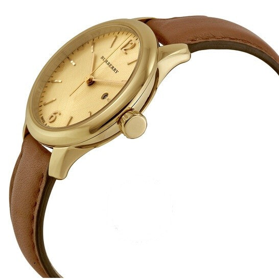 Burberry Women’s Swiss Made Leather Strap Gold Dial Women's Watch BU10101 - Big Daddy Watches #2