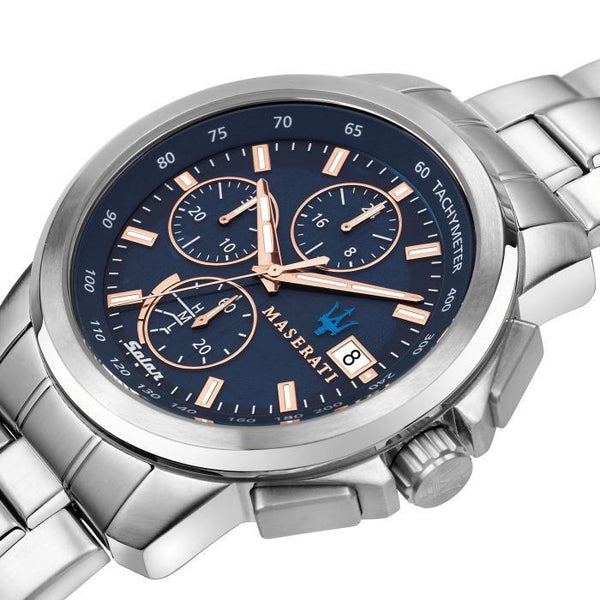 Maserati Successo Silver Chronograph Blue Dial R8873645004 - Big Daddy Watches #2