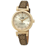Coach 1941 Sport Crystal Gold Dial Leather Strap Ladies Watch 14502539