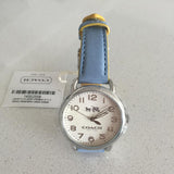 Coach Delancey Silver Dial Blue Leather Strap Ladies Watch 14502559