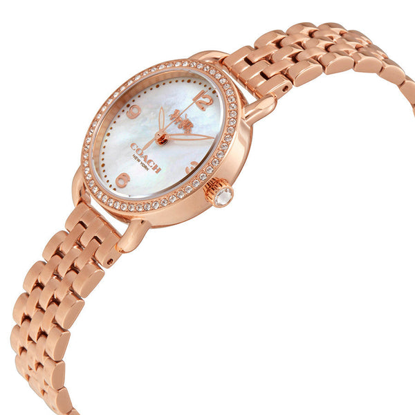 Coach Delancey Mother of Pearl Dial Rose Gold-Tone Ladies Watch 14502479