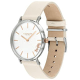 Coach Perry Quartz Silver Dial White Leather Ladies Watch 14503117